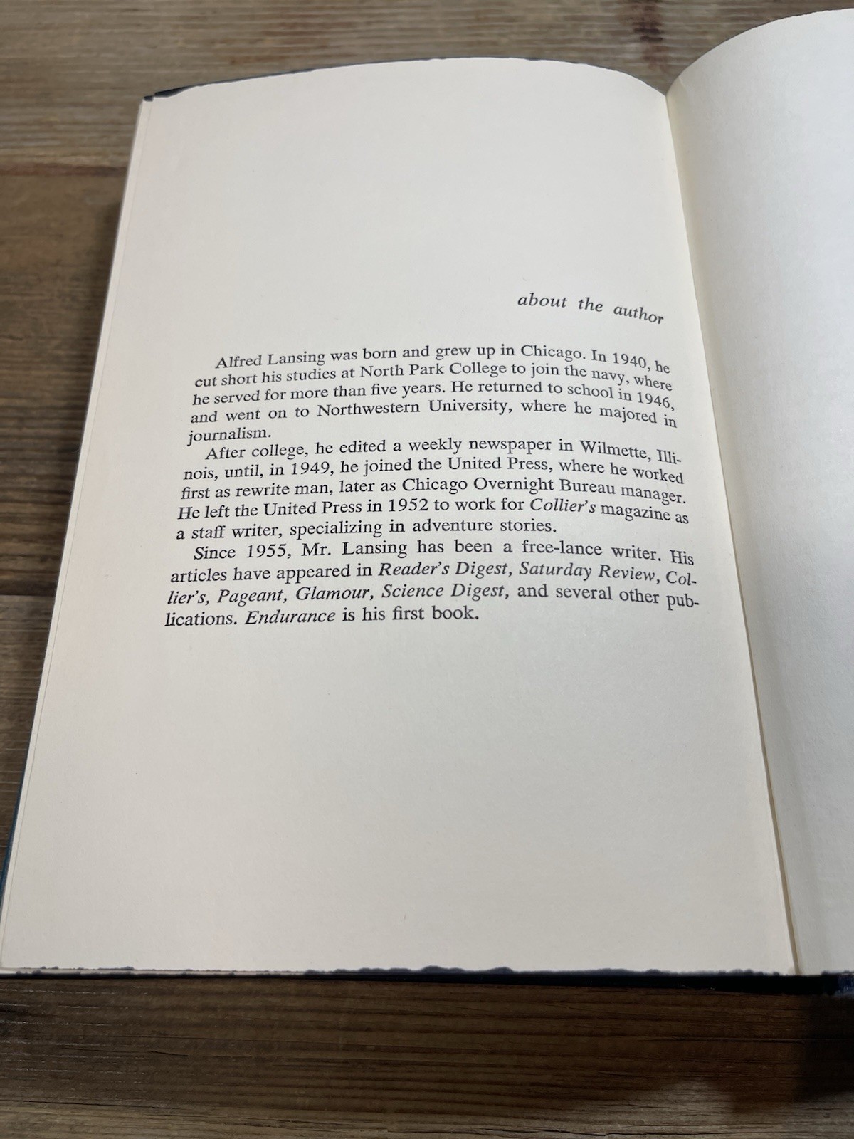“Endurance” Shackleton&rsquo;s Incredible Voyage, Alfred Lansing HC 1st Edition 1959