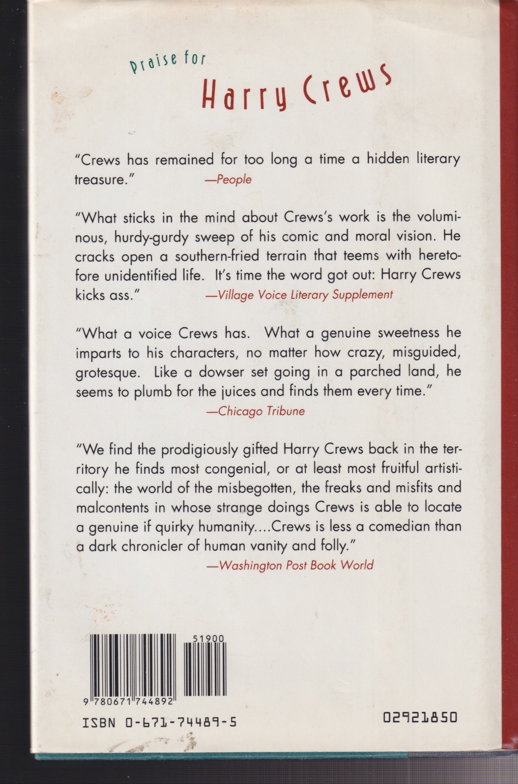 Scar lover by harry crews hardback first edition