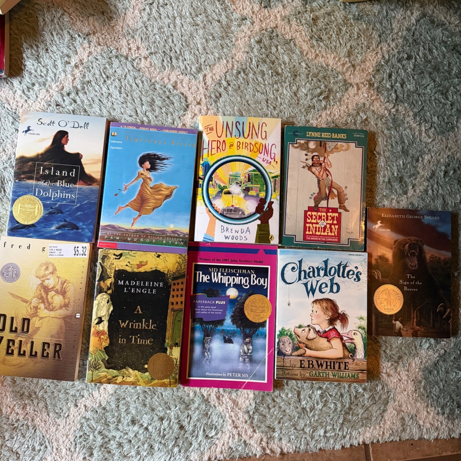 Lot 9 Childrens Books Newbery Winners Charlotte&rsquo;s Web A Wrinkle In Time Mixed