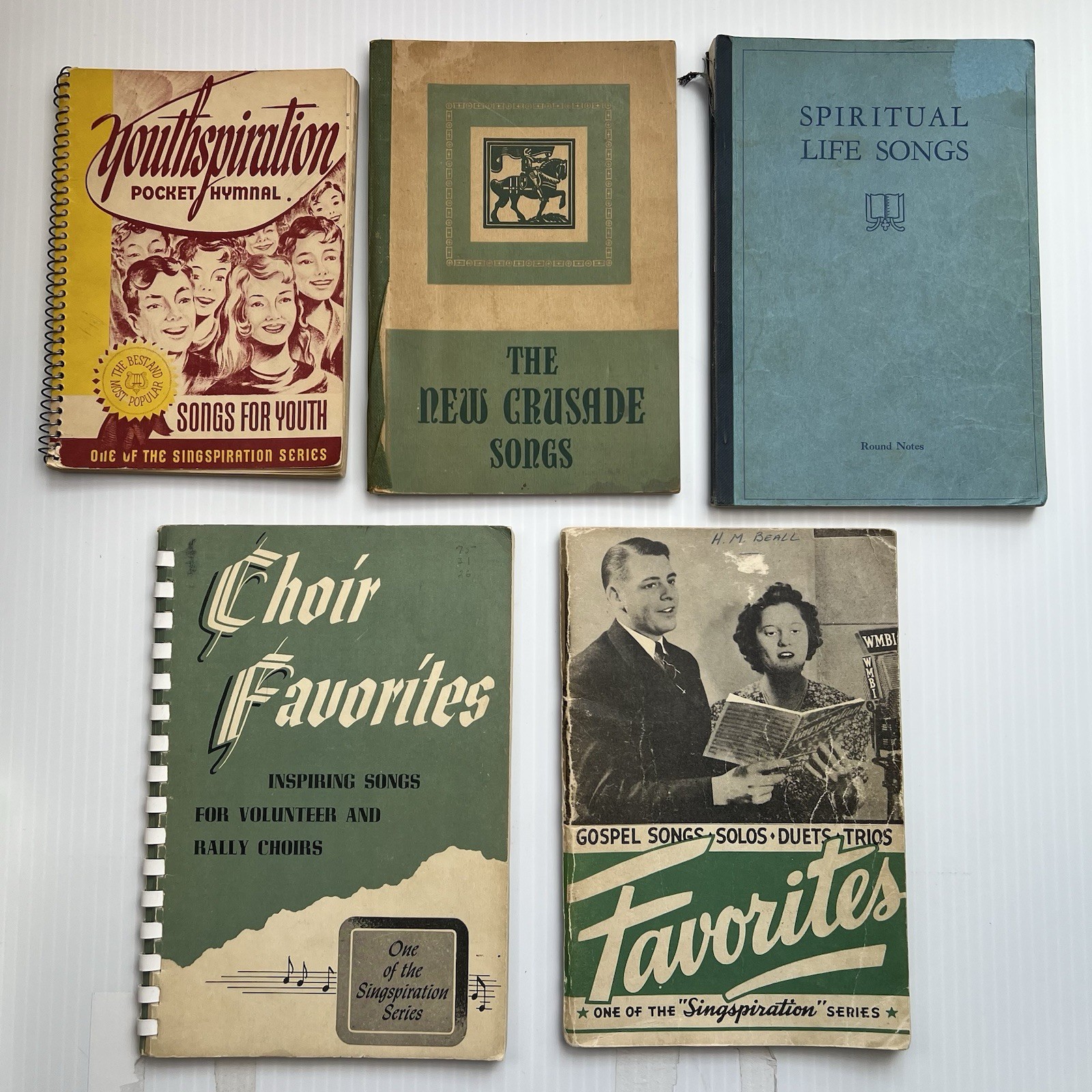 Lot of 5 Vintage Pocket Hymnals and Songbooks from Early to Mid 20th Century