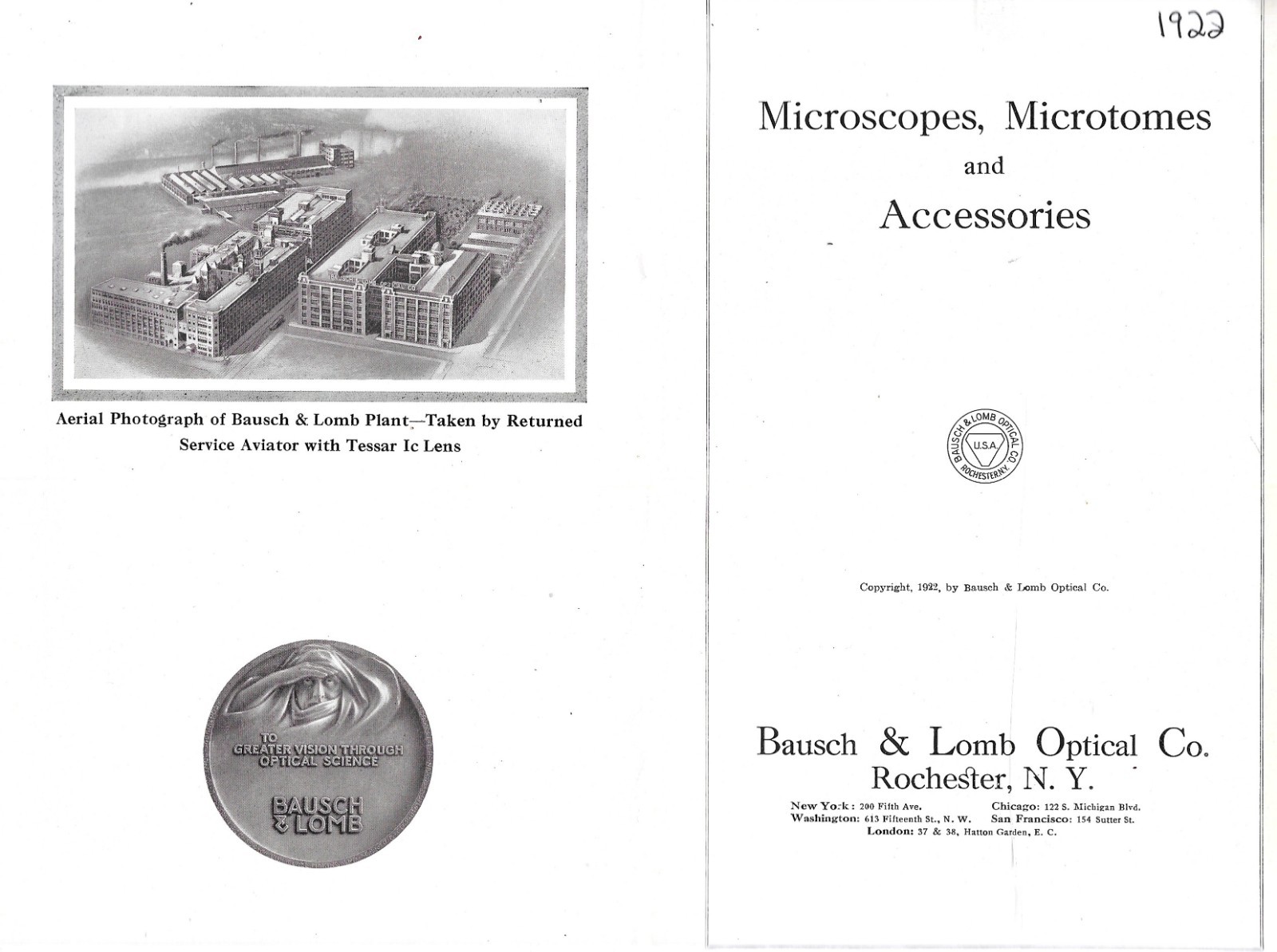 « MICROSCOPES, MICROTOMES and ACCESSORIES » CATALOG – 1922