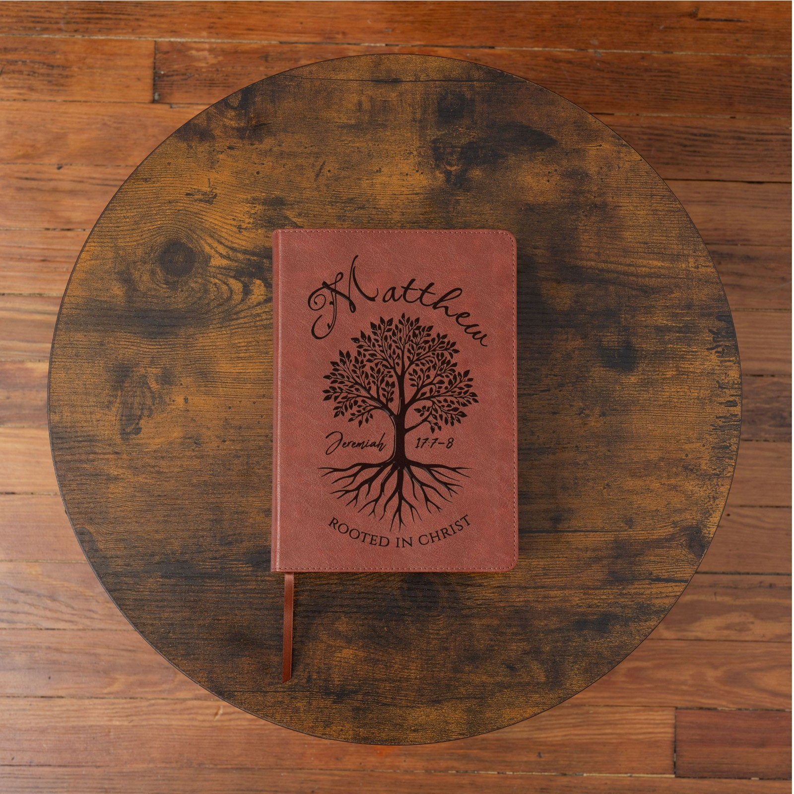 Personalized ESV Men&rsquo;s Study Bible, Rooted in Christ Tree Design, Name Engraved