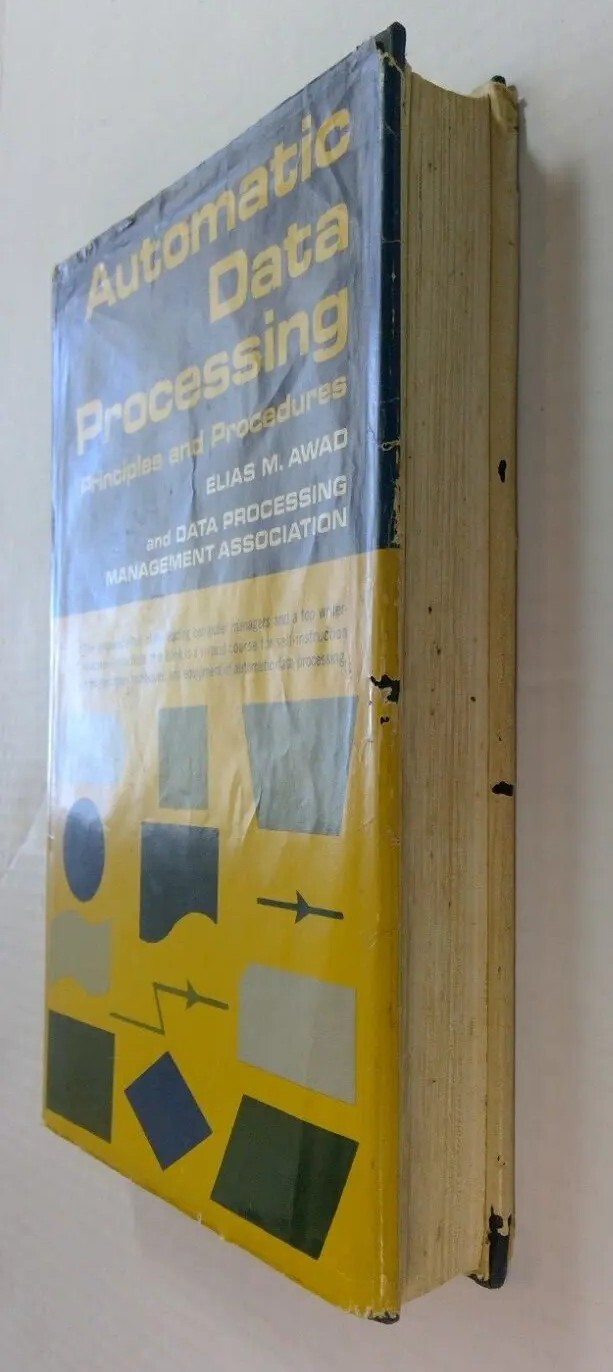 Vintage Computer Programming Book 1966 Automatic Data Processing Elias Awad DJ H