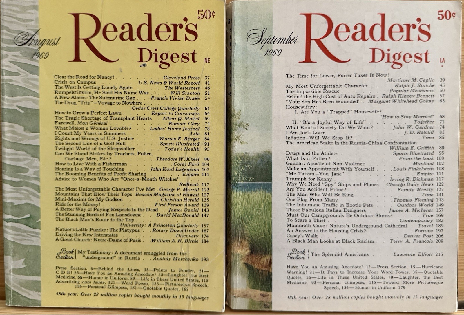 1969 August September (2) READER&rsquo;S DIGEST MAGAZINE Vintage Ageless Fun Shorts