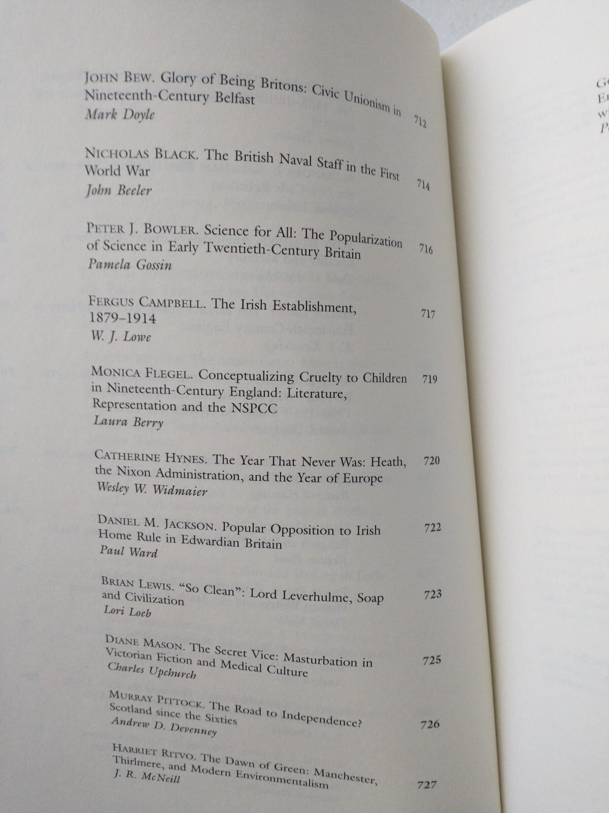 Journal of British Studies Vol. 49, #3, July 2010, trade paperback, 254 pages