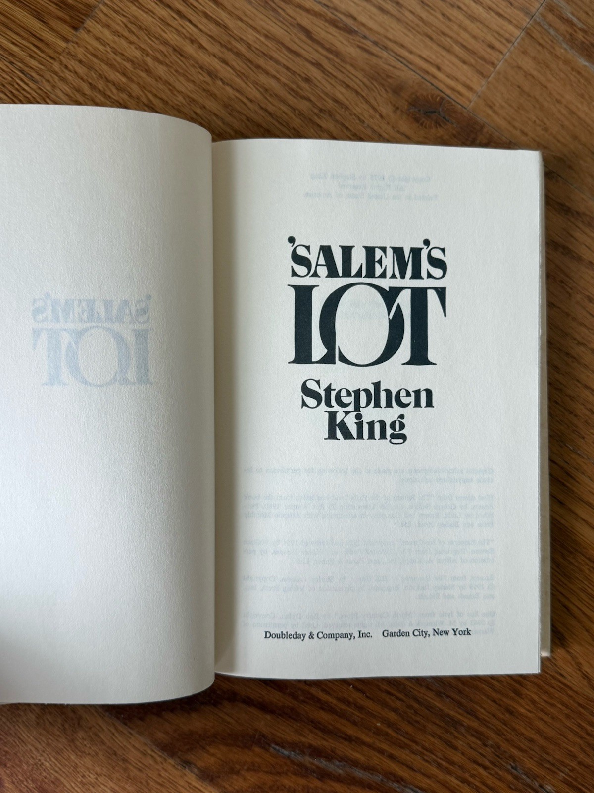 1975 SALEM&rsquo;S LOT Stephen King Hardcover First Book Club Edition BCE 1st edition