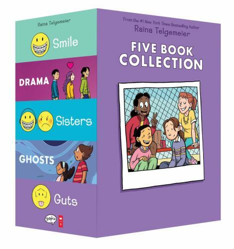 Raina Telgemeier Fiv Collection : Smile / Drama / Sisters / Ghosts / Guts, Pa…
