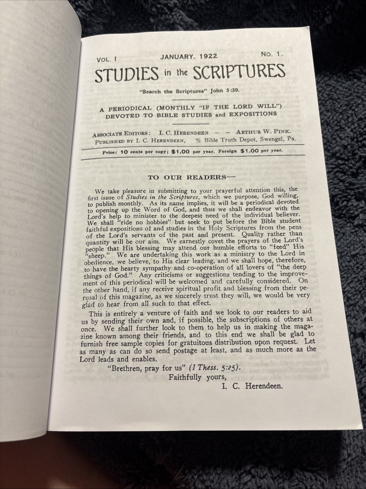 W Pink&rsquo;s Studies in the Scriptures – 1922-23 by Arthur W. Pink (2001, Trade…