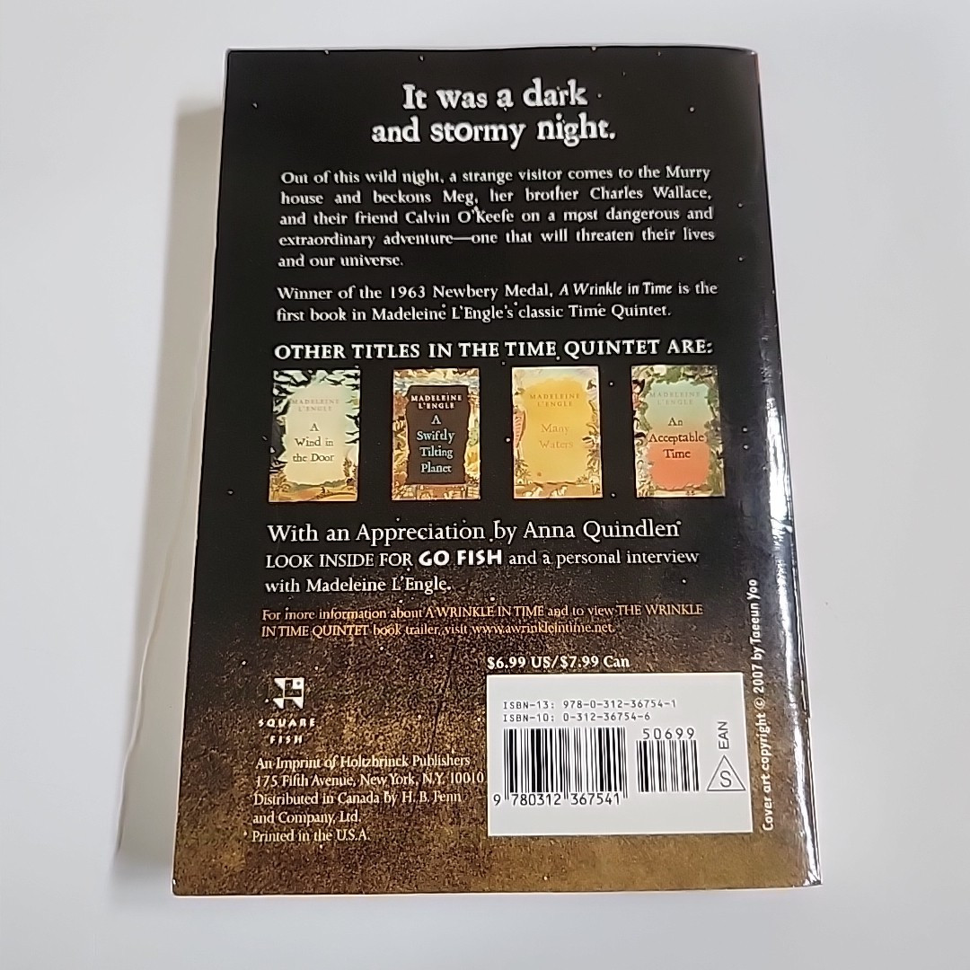 Madaleine L&rsquo;Engle ~ A Wrinkle In Time ~ 2007, 1st Square Fish Edition, Paperback