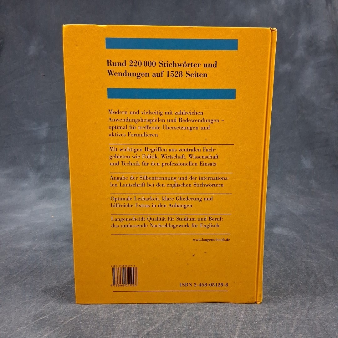 Langenscheidts Handwörterbuch Englisch German-English Bilingual Dictionary