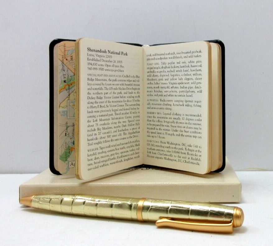 APPALACHIAN TRAIL 3×4&Prime; MIN Guide Leather Cover Notebook w Maps Info 160 Pgs NAVY