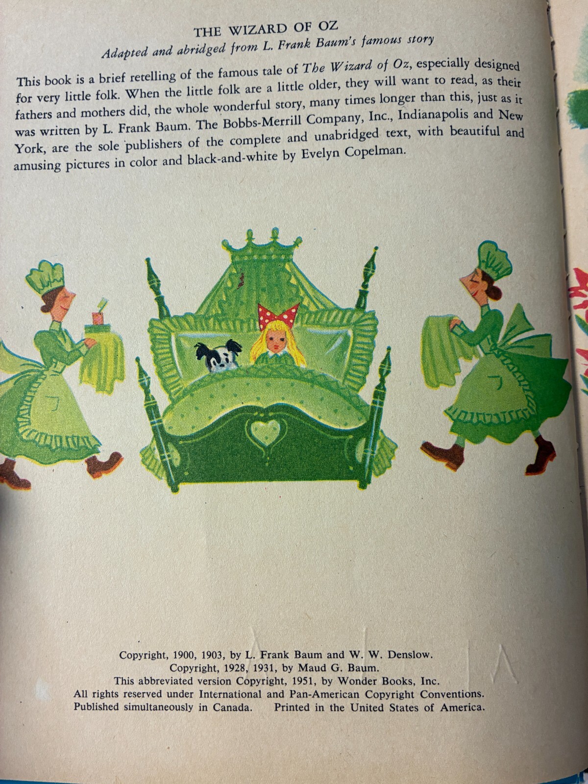 Lot of three 1950&rsquo;s WONDER BOOKS – Wizard of Oz, KEWTEE BEAR, SO THIS IS SPRING