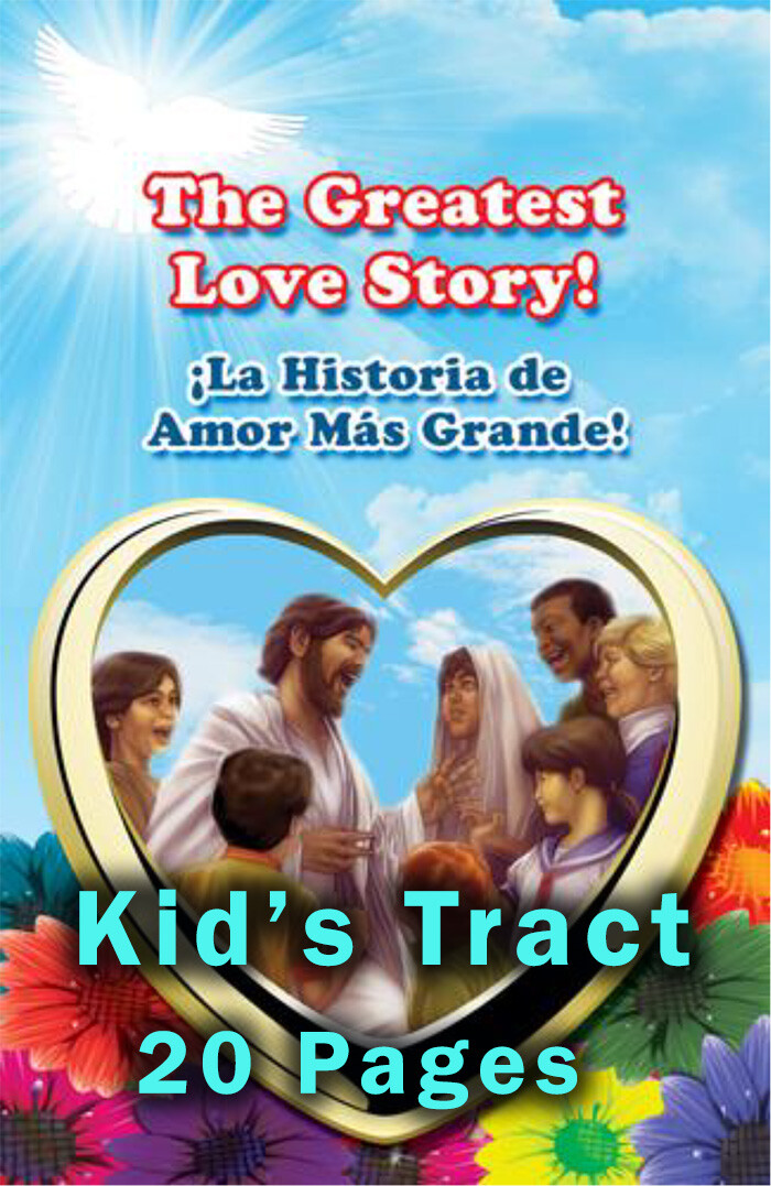 KID&rsquo;S (Children) Bible Gospel Tracts in English & Spanish, 40 Pack, 20 Pages ea.