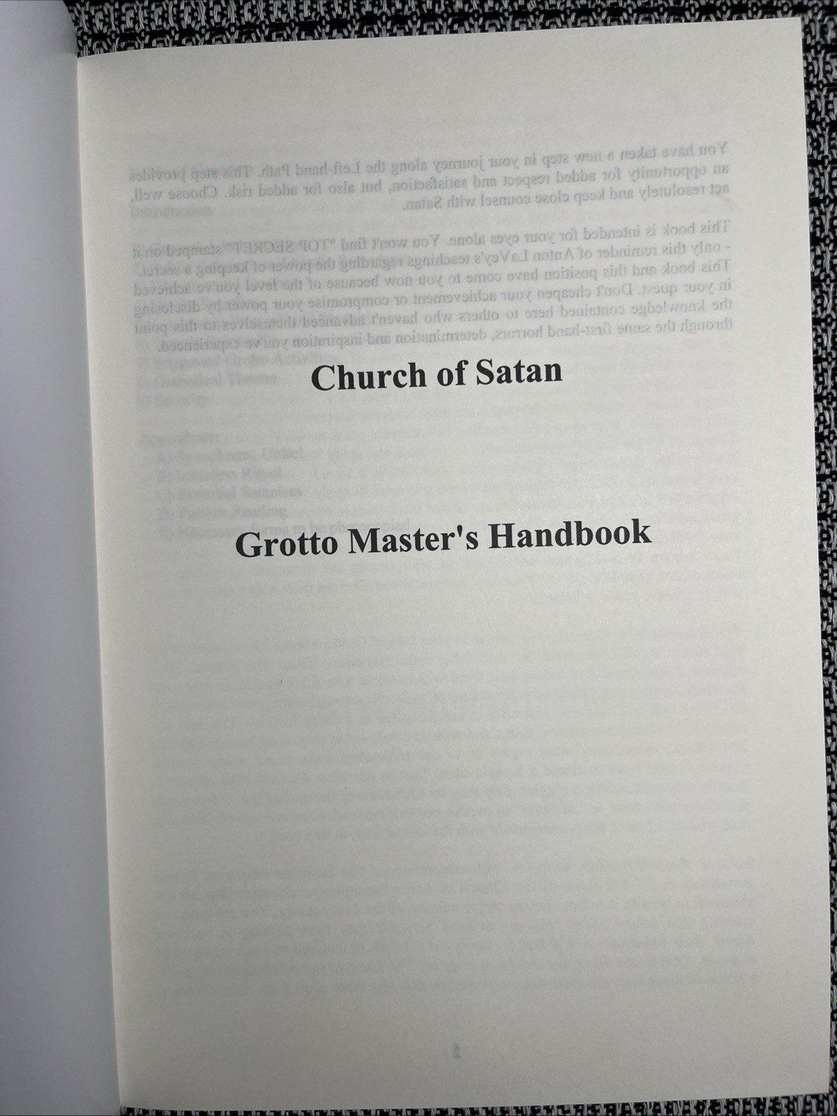 Grotto Master&rsquo;s Handbook, Church Of Satan, CoS Satanism, Large Reprint Brand New