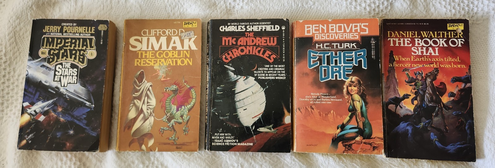 Vintage Sci Fi Fantasy Paperback Books 1980&rsquo;s Science Fiction Book Lot x 15
