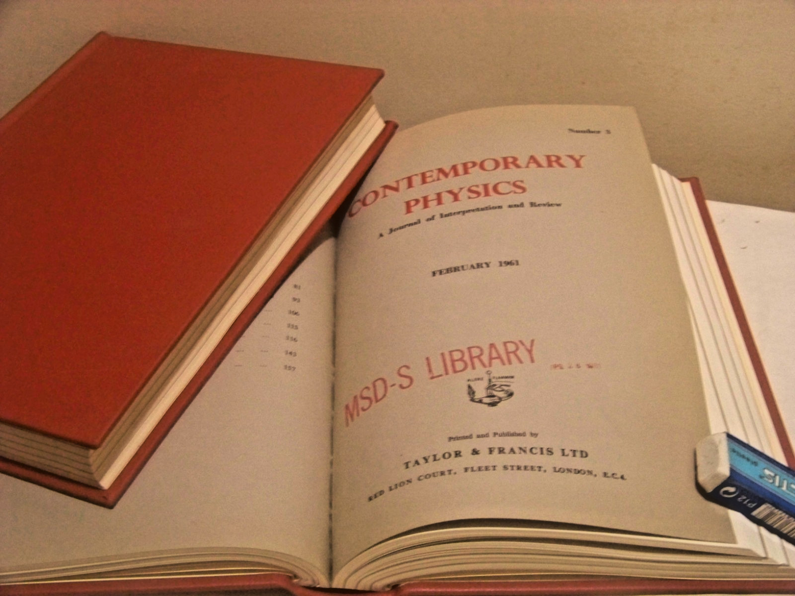 BRAGG & THOMSON! Physics Journals 1959-61. Nobel Laureate Editors.