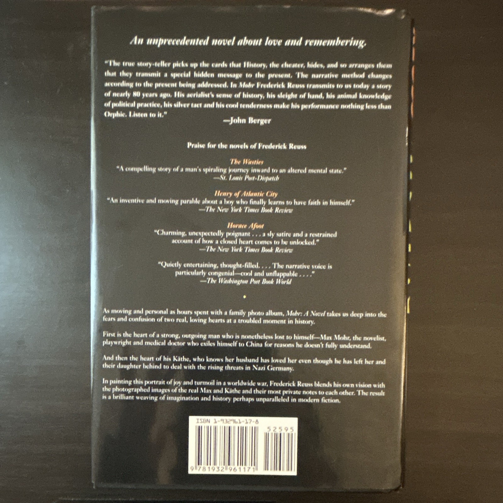 Mohr by Frederick Reuss, Hardcover Novel, 2007, Literary Fiction, Jewish