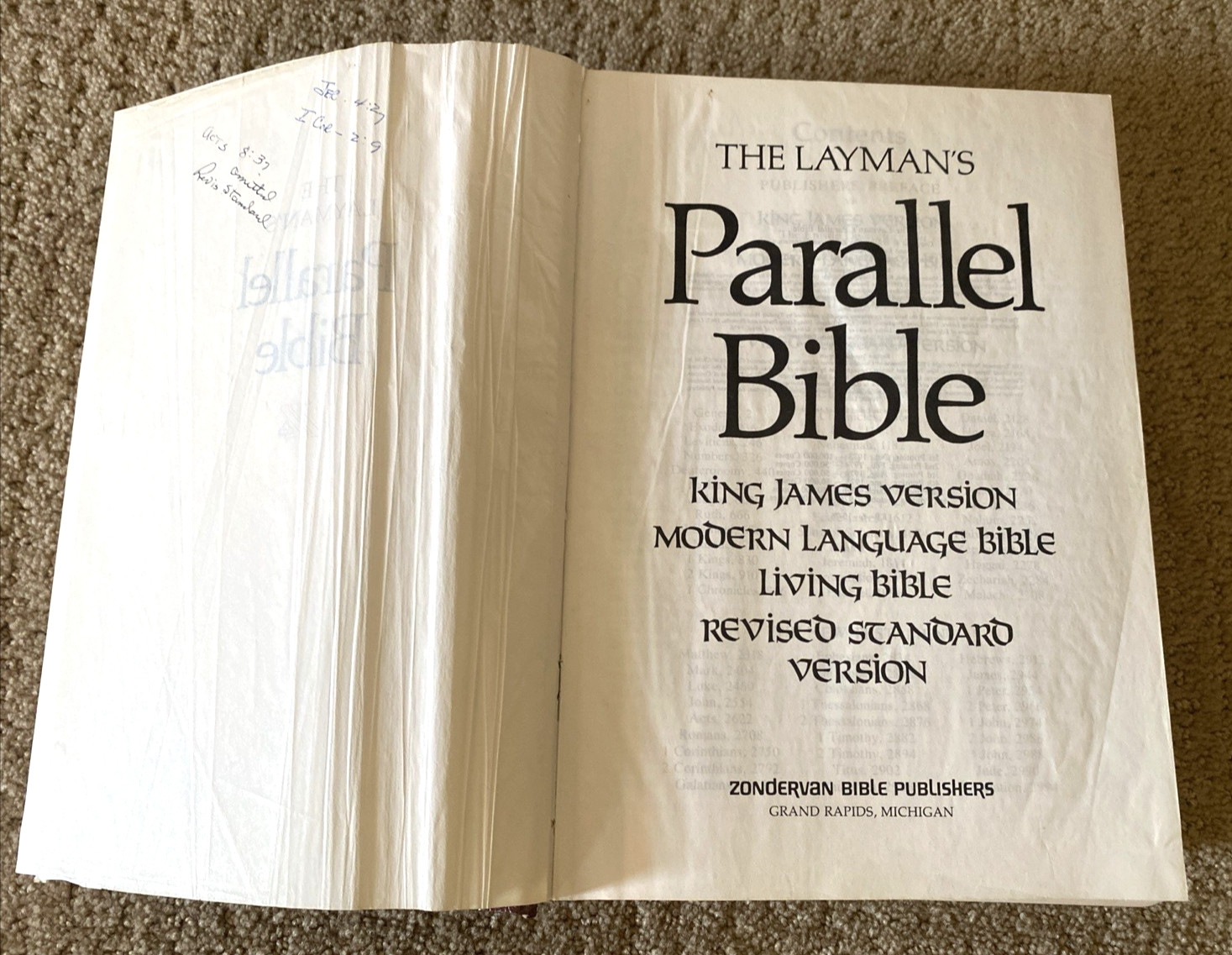 The Layman&rsquo;s Parallel Bible KJV, MLB, TLB, RSV 1973 Zondervan Hardcover