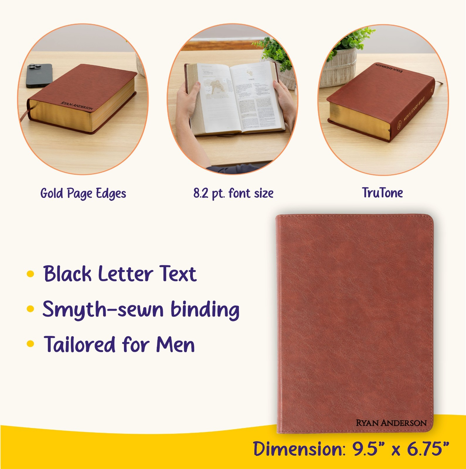 Personalized ESV Bible with Name Engraved, ESV Men&rsquo;s Study Bible, Baptism Gifts