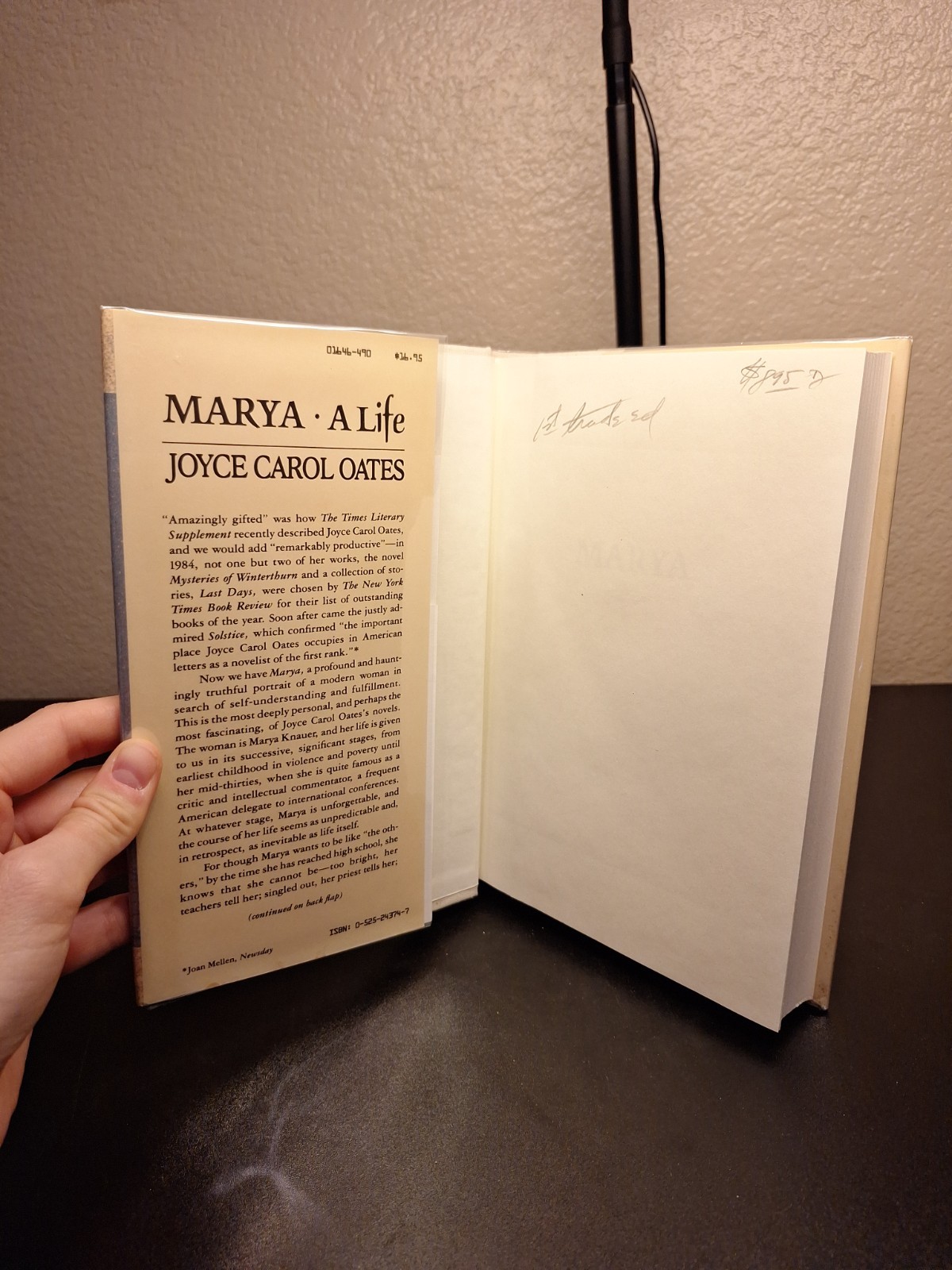 Marya: A Life by Joyce Carol Oates (1986, Hardcover) First Trade Edition VG