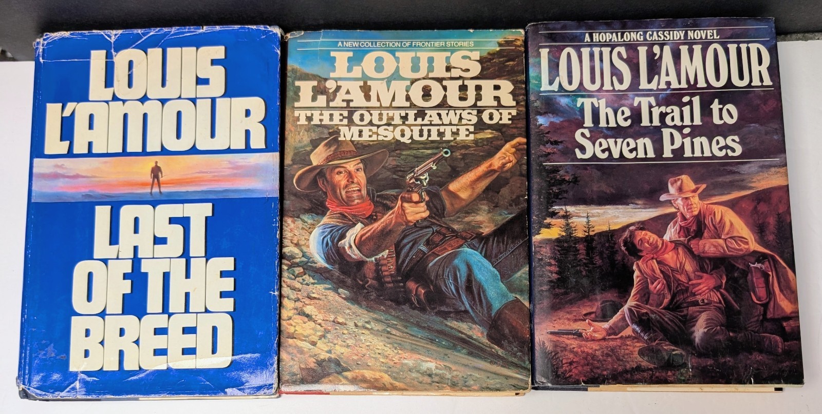 LOUIS L&rsquo;AMOUR HC Books Lot 3 HOPALONG CASSIDY Frontier Western Survival Novels
