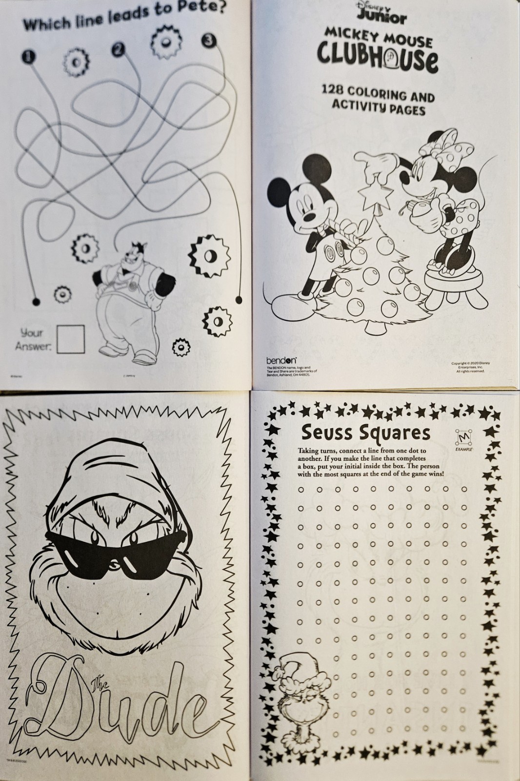 Christmas Holiday Coloring & Activity Books Lot Of 4 Popular Kid&rsquo;s Characters