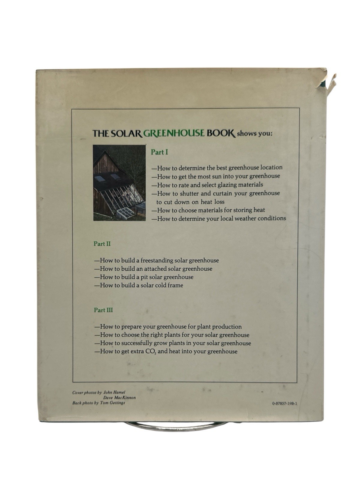 BOOK-« The Solar Greenhouse Book » 1978 James McCullagh Illustrated 328 Pages -A1