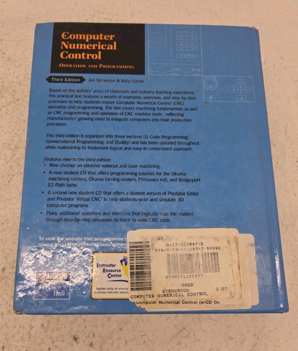 COMPUTER NUMERICAL CONTROL: OPERATION AND PROGRAMMING (3RD By Jon S. Stenerson