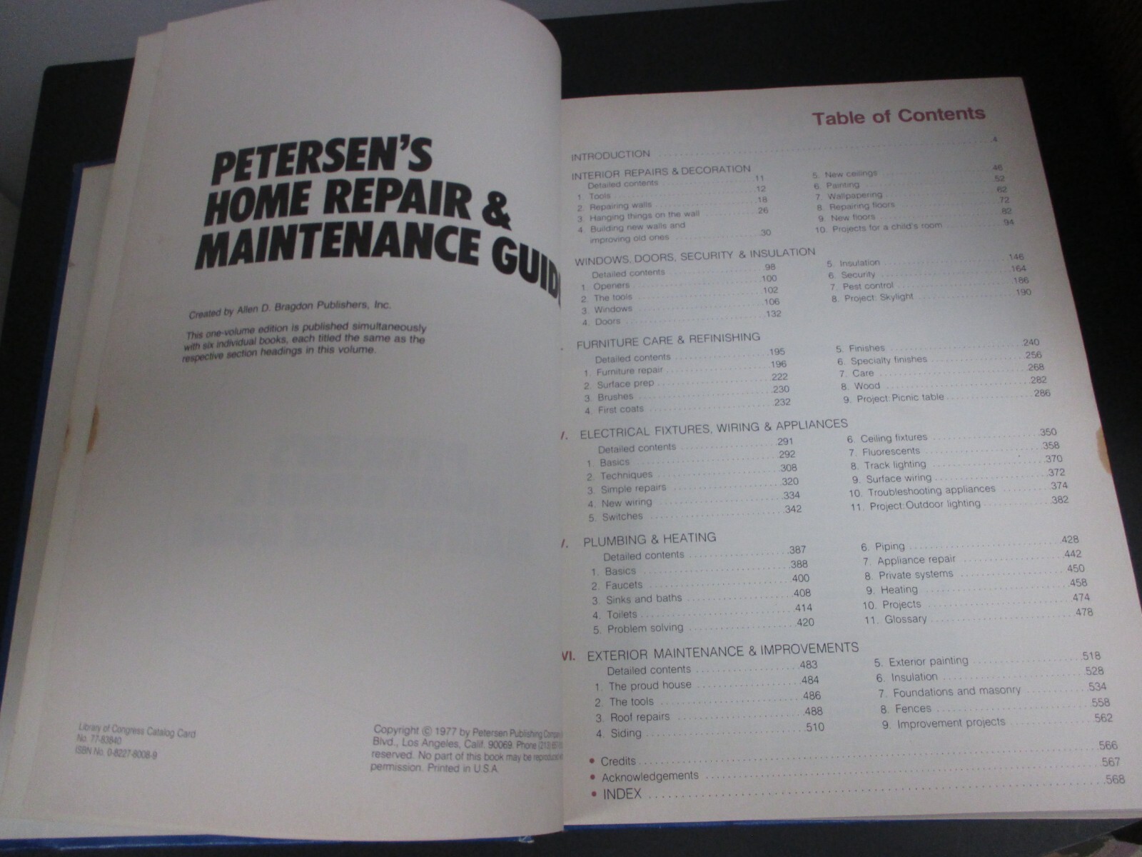 Petersen&rsquo;s Home Repair&Maintenance Guide 1977 Hardcover 576 Pages