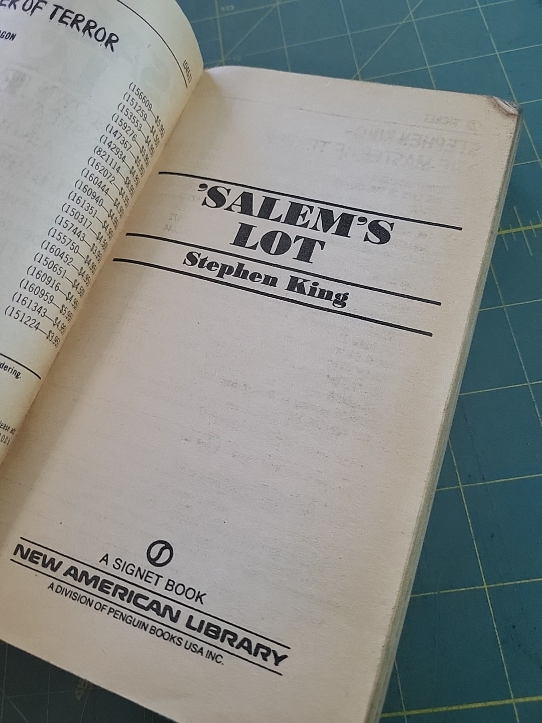 Stephen King &lsquo;SALEM&rsquo;S LOT – Signet Paperback – 1976 Horror Vintage Vampires