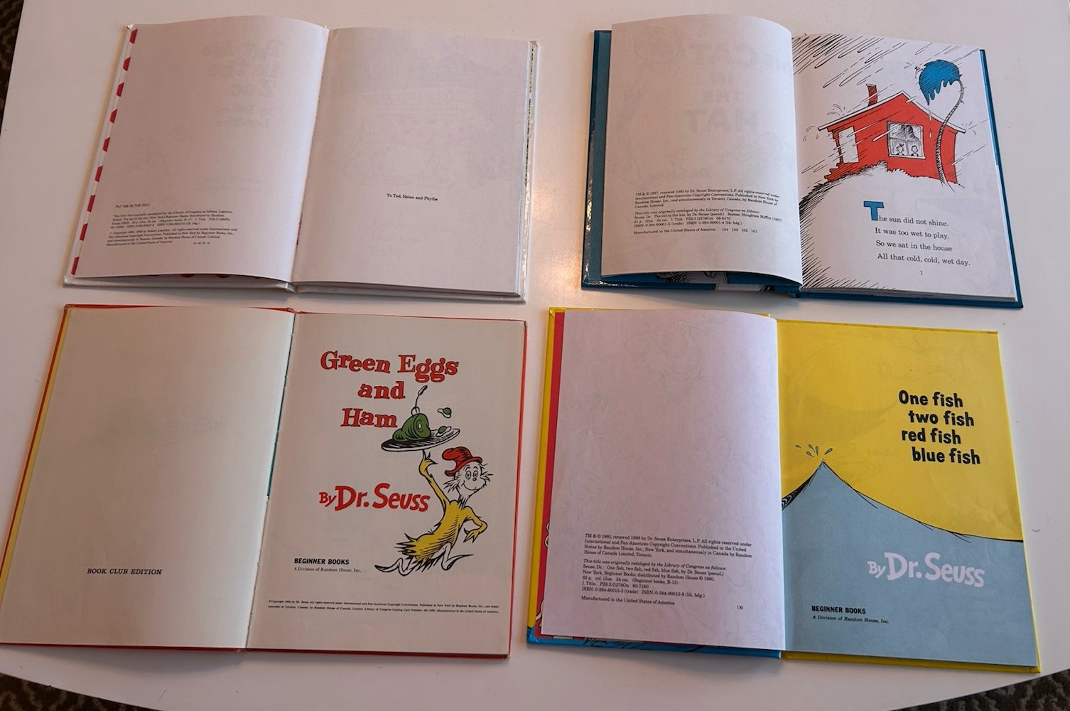Dr. Suess Set/4 Books Classic Set Collectible Illustrated Fun Rhymes Vintage