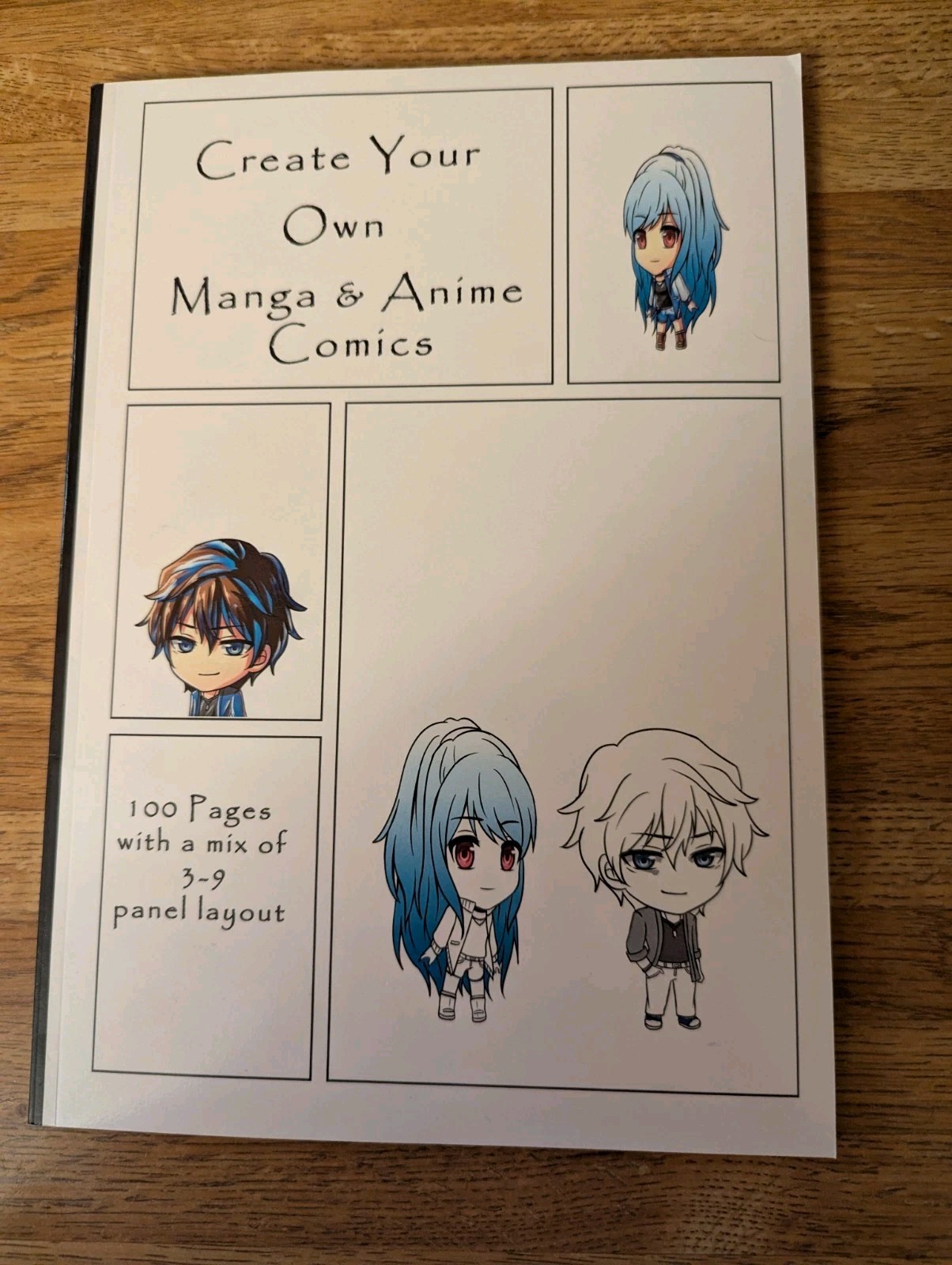 Blank Manga Anime Comic Book Sketchbook 100 Pages 3-9 Panel Layout Drawing New