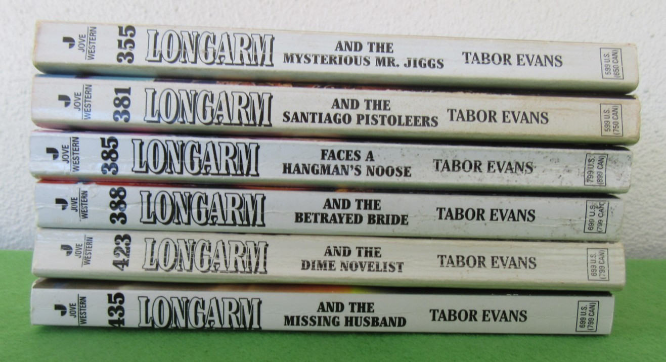 LOT OF 5 PB LONGARM WESTERN SERIES BY TABOR EVANS: #355, 381, 385, 388, 423