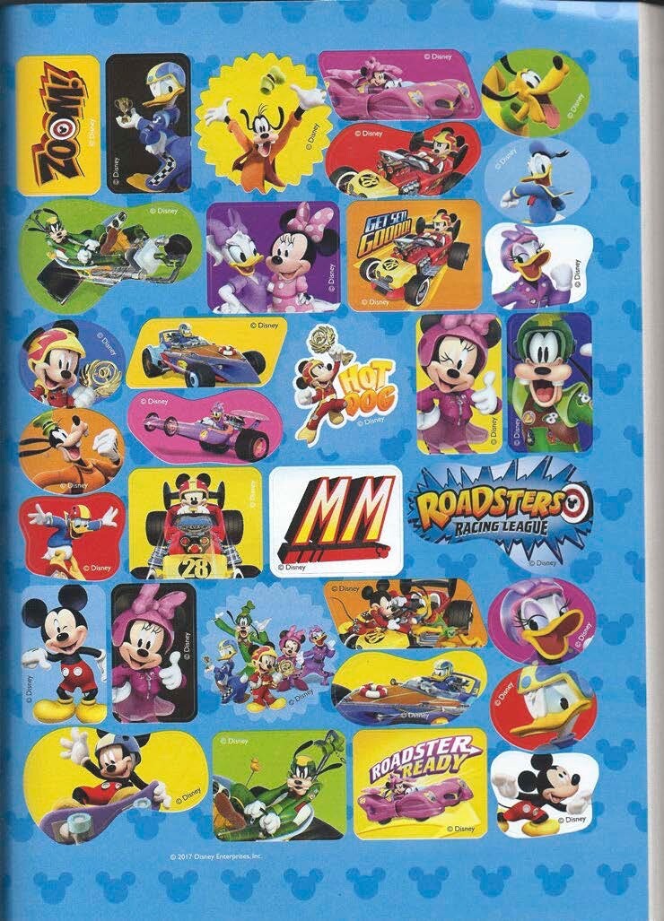 224 Page Disney Mickey Race Coloring Book Stickers Children&rsquo;s Boys Kids