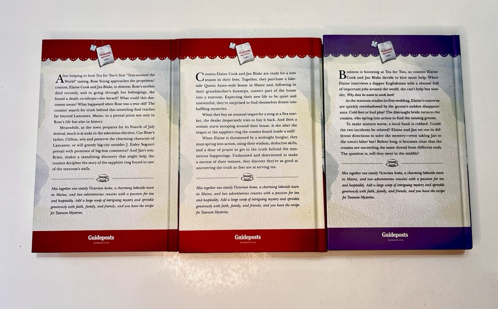 Lot of 3 GUIDEPOSTS Tearoom Mysteries Series Books – VERY GOOD Hardcover