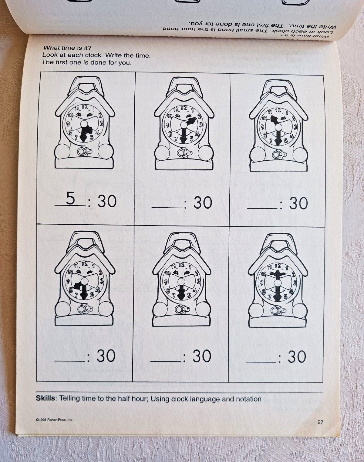 Fisher-Price FIRST GRADE LEARNING PAD – Start with Math -Honey Bear Books – 1998