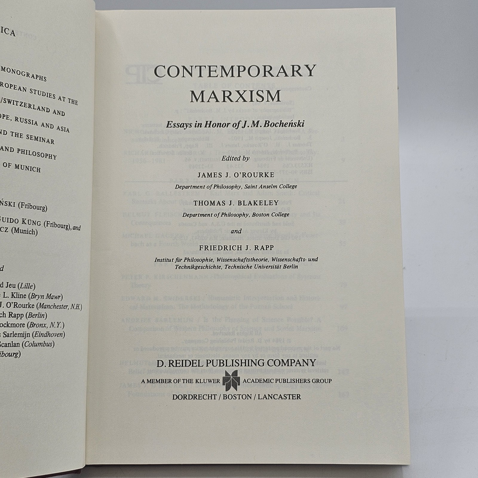 Contemporary Marxism Sovietica Vol 46 1984 HC Essays Bochenski