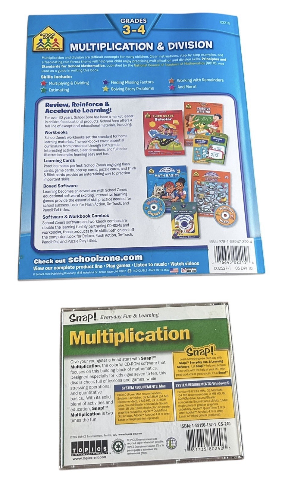 Multiplication & Division Workbook & Snap! Multiplication CD-ROM Home School
