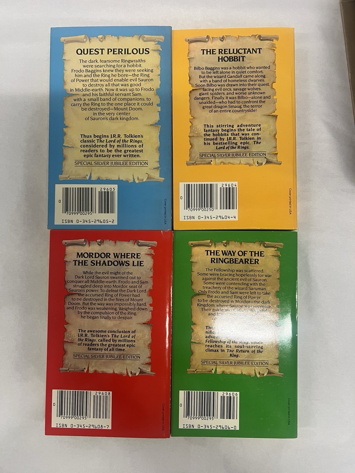 J.R.R. Tolkien Lord of the Rings & Hobbit Box Set 1983 Special Silver Jubilee Ed