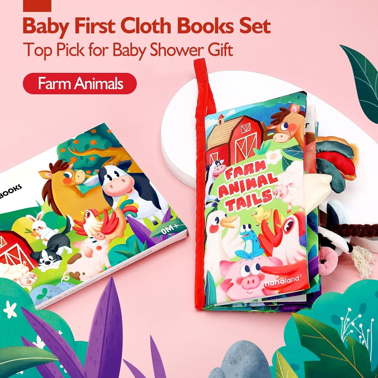 Multicolored Farm Tails Cloth Book – Engaging Sensory Experience for Babies