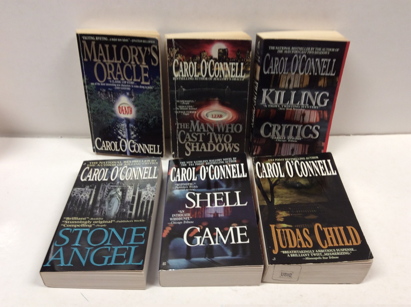 CAROL O&rsquo;CONNELL LOT OF 6 PBs (1-5 in Mallory Series + Judas Child)