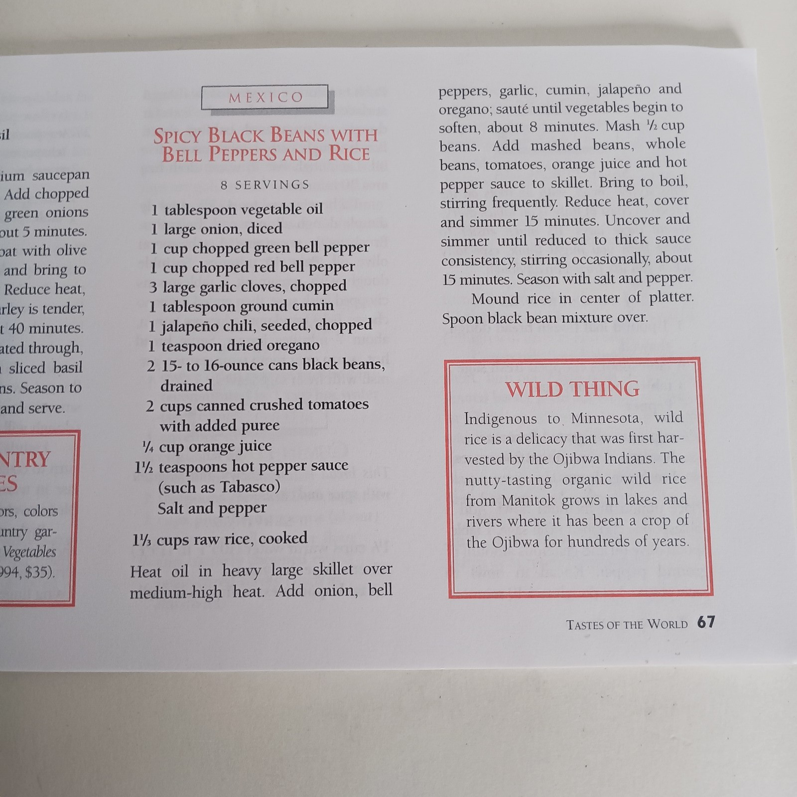 1996 BON APPETITE MINI COOKBOOK « TASTES OF THE WORLD » 102 PAGES