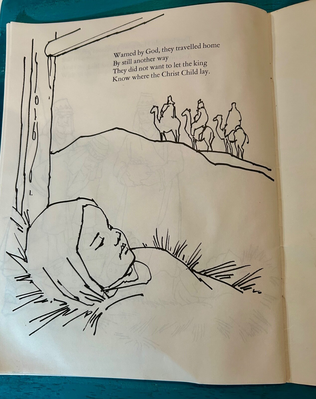 *Rare* THE NATIVITY a bible story to color Warner Press 1970&rsquo;s VTG Never Used