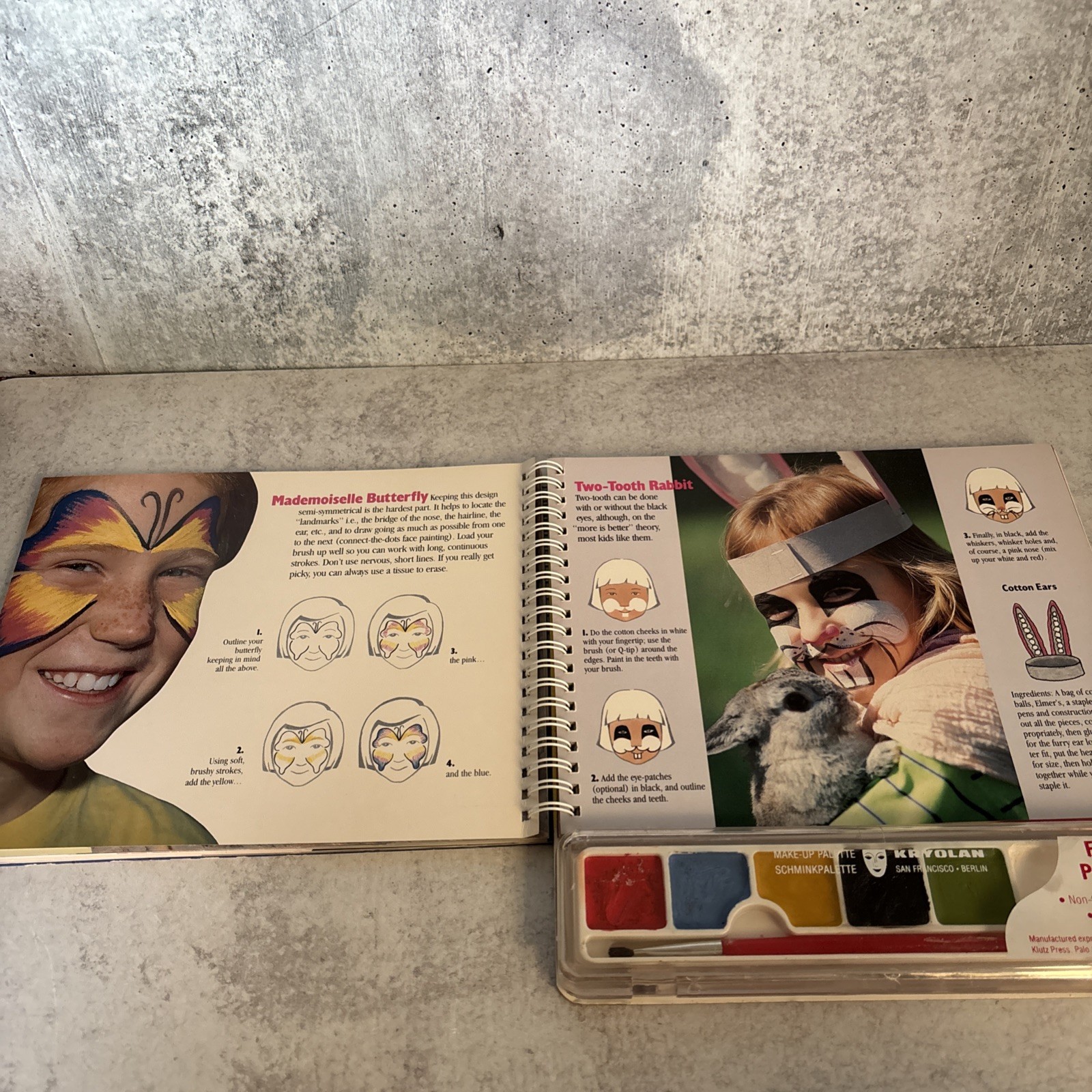 Vintage 1990 Face Painting kids craft book spiral found Klutz Editors