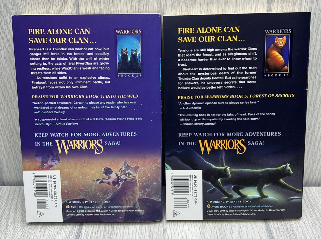 Warriors Book Bundle by Erin Hunter – Fire and Ice & Forest of Secrets Paperback