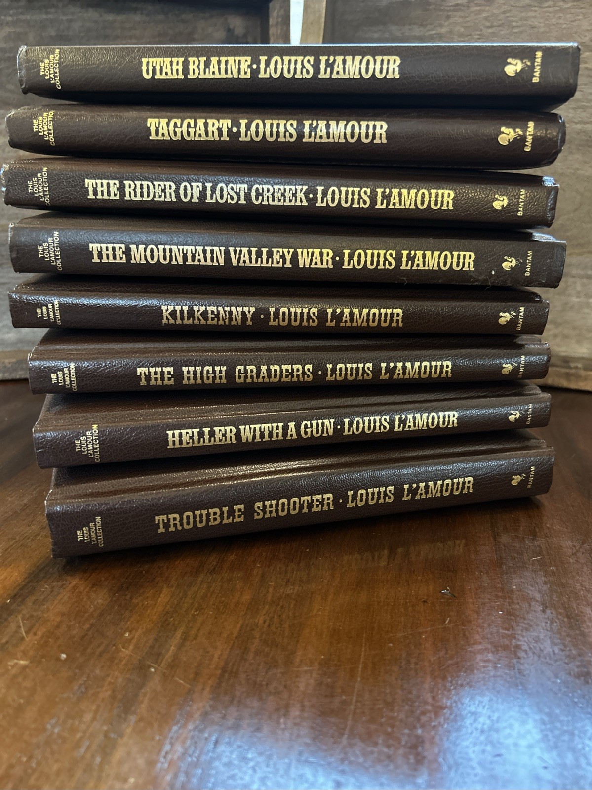 Louis L&rsquo;Amour Leatherette Hardcover Lot of 8 Kilkenny Gun Fighter/Lawman Stories