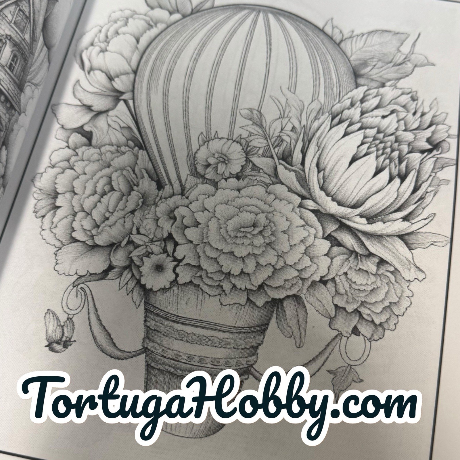 Hot Air Balloons & Boquets – Coloring Book. 100+ Pages.
