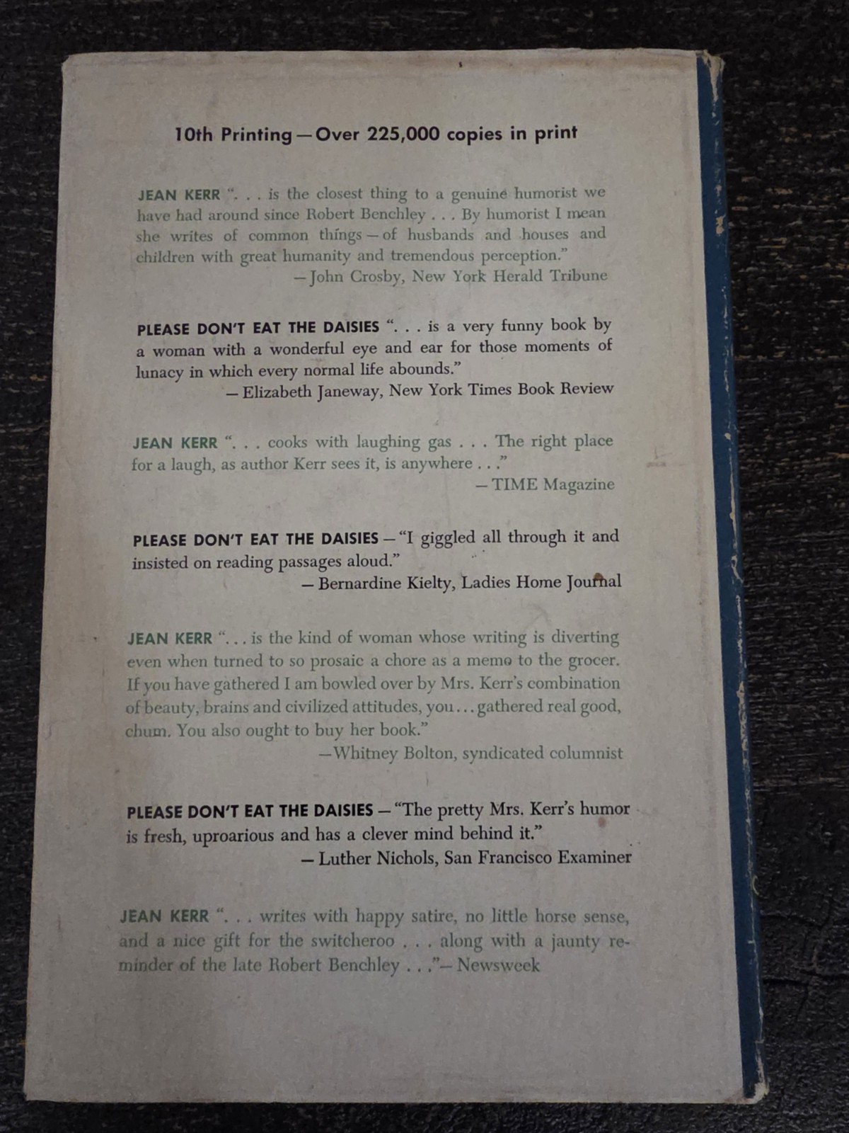 Please Don&rsquo;t Eat the Daisies Jean Kerr 1957 Vintage Hardcover Book Club DJ