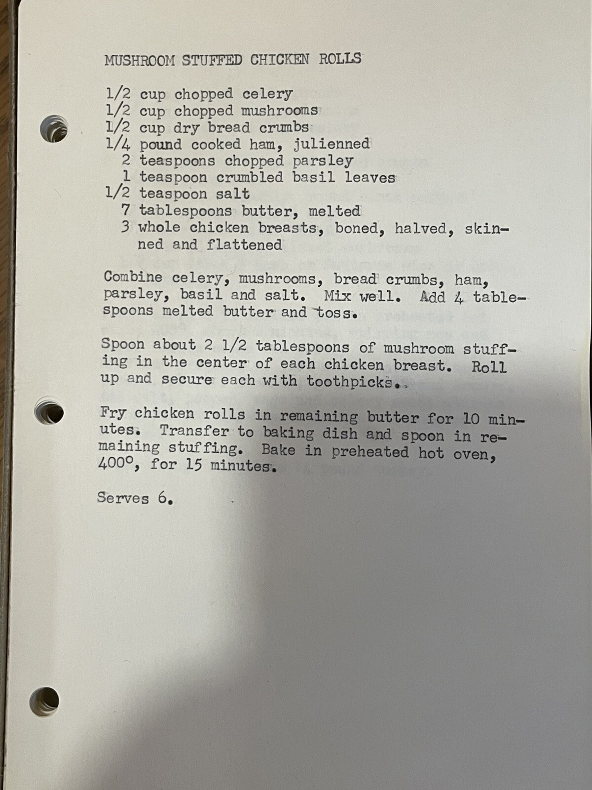6 Boxes Of Typed Various Recipes Approximately 2500 Pages.