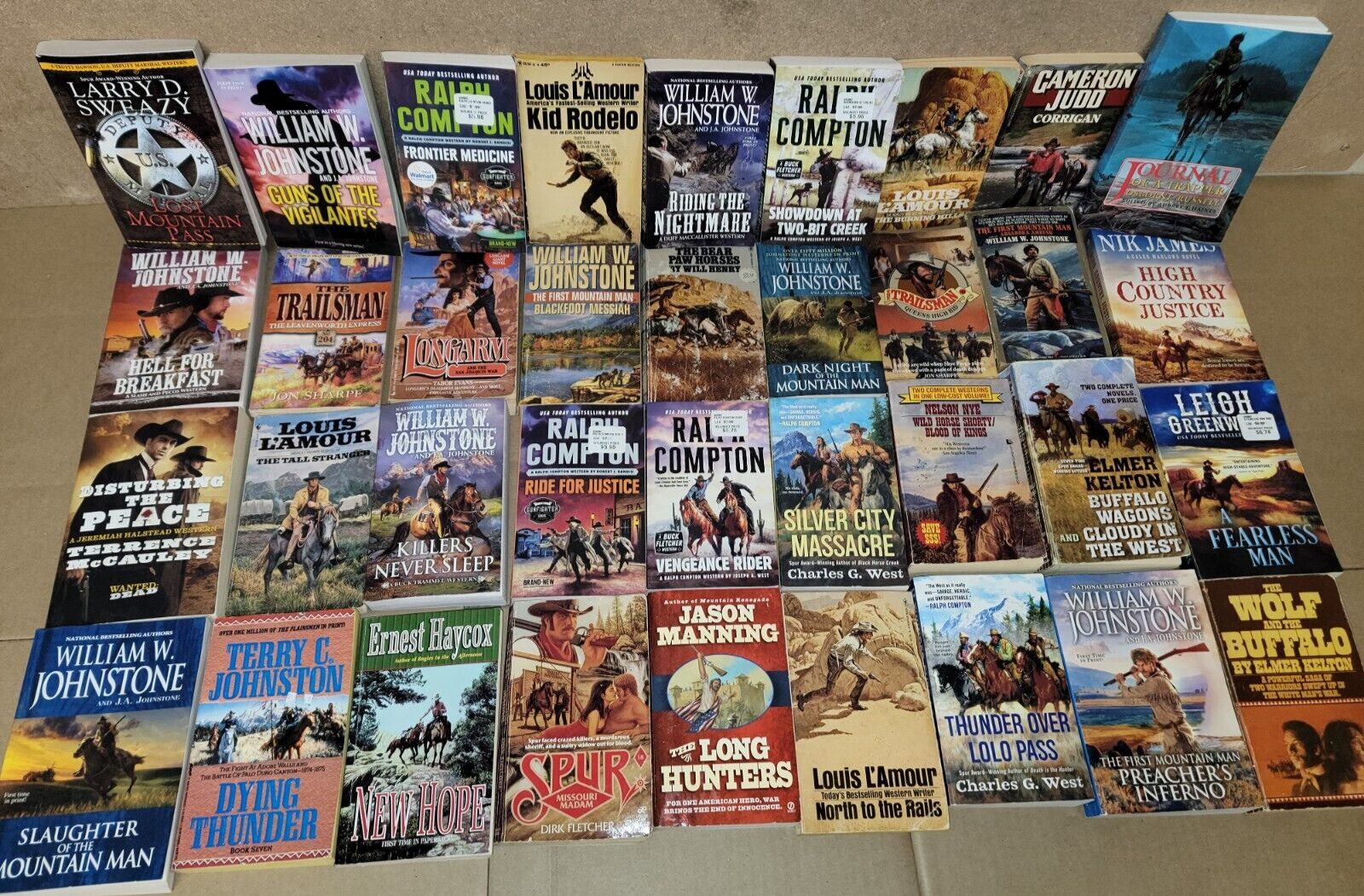 Lot of 10 Zane Grey Louis L&rsquo;amour Western Paperback Fiction Books MIX UNSORTED